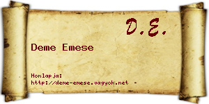 Deme Emese névjegykártya